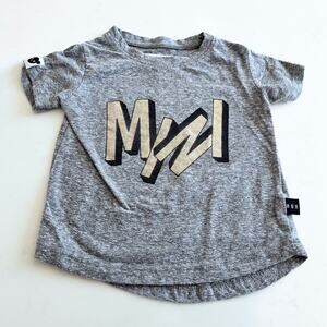 Huxbaby boys MINI gray marled summer cotton short sleeve streetwear tshirt sz 3